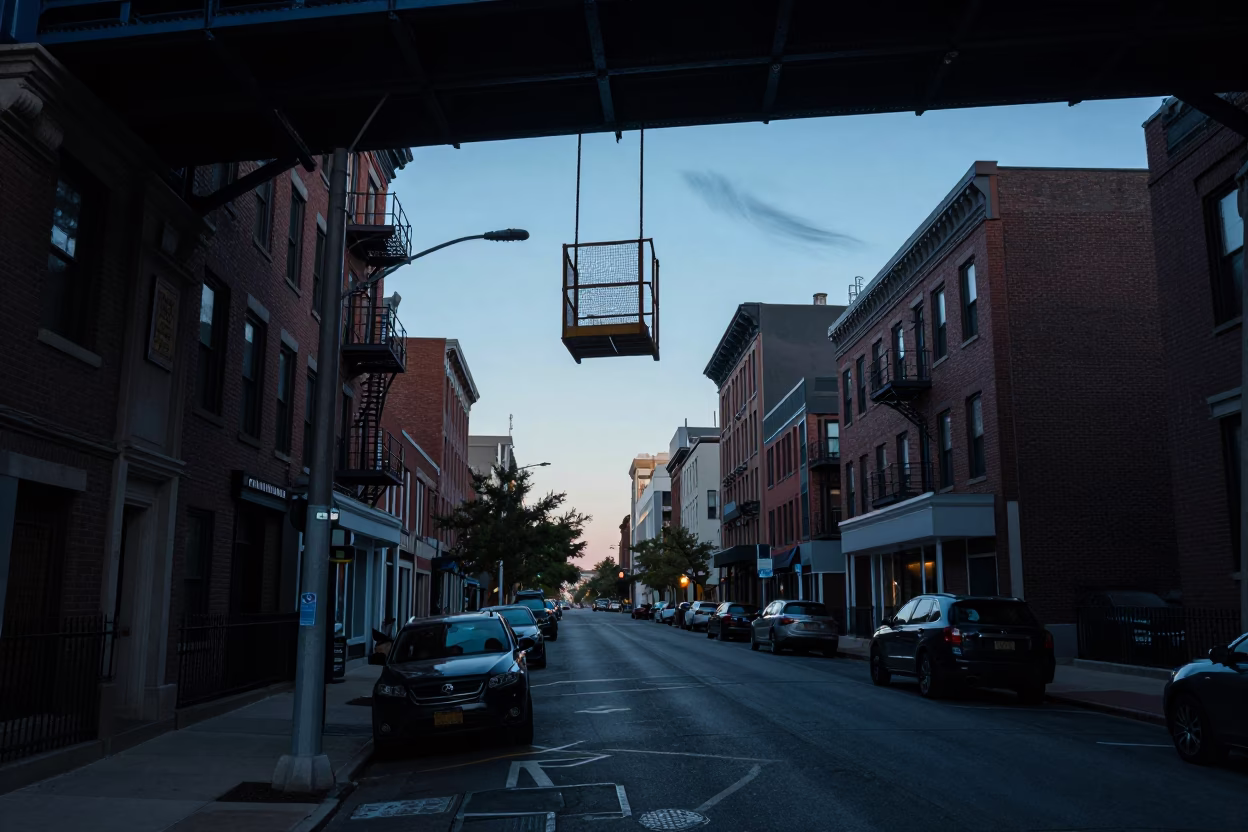 Before Sunrise in Philadelphia at Sunrise Light in in Philadelphia, Pennsylvania, United States