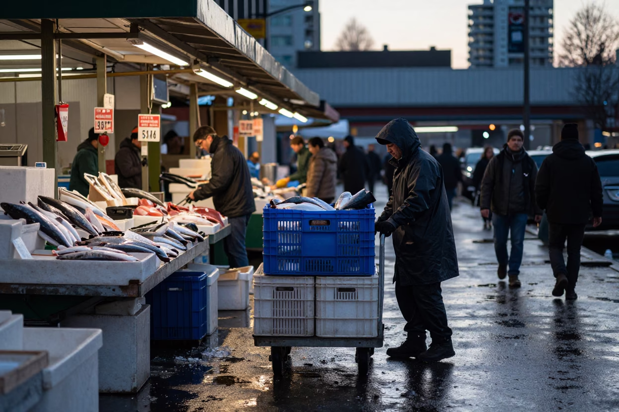 Before Sunrise in Vancouver at Sunrise Light in in Vancouver, British Columbia, Canada