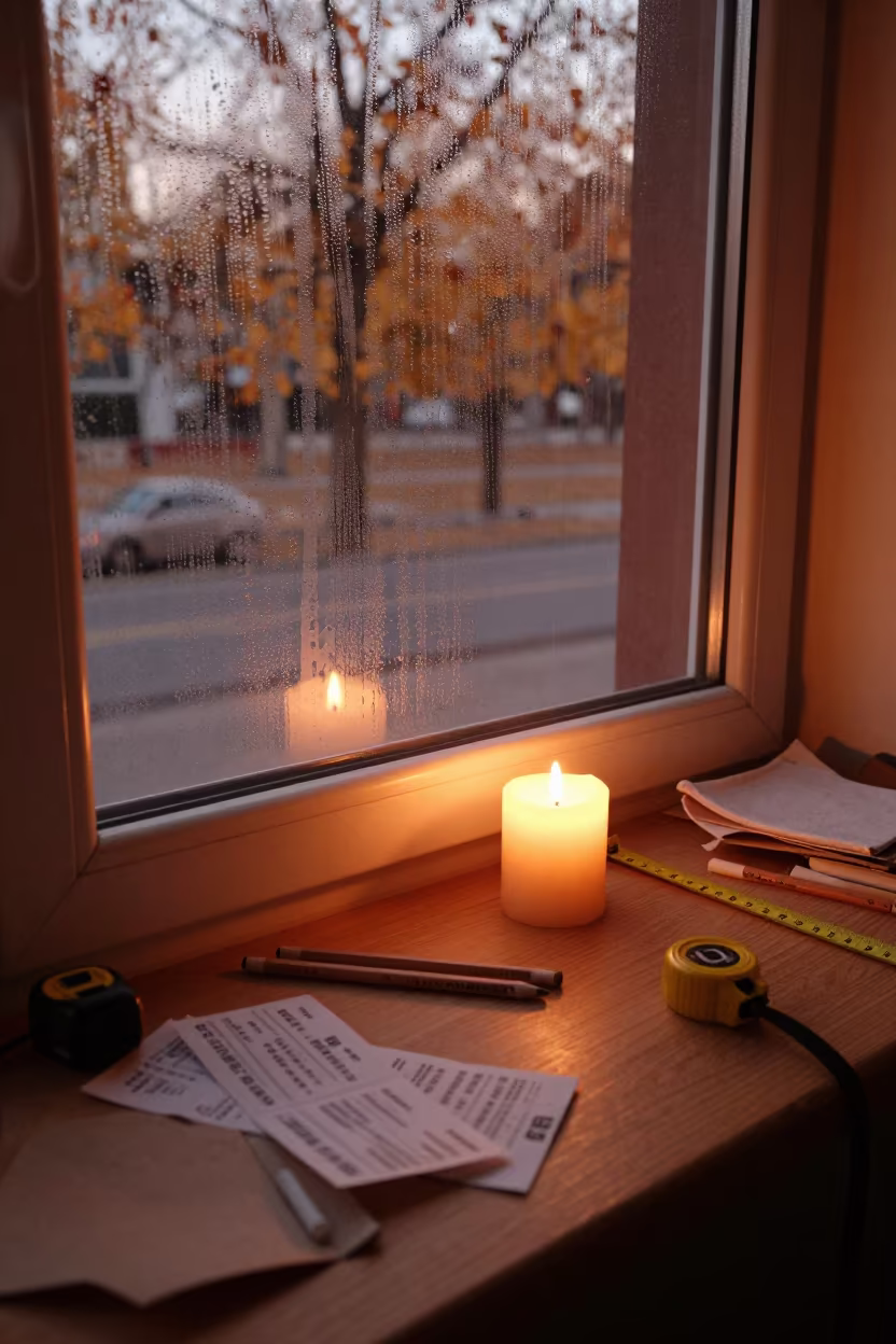 Beijing Alterations Counter Before Dusk in inside a storefront prepared for opening in Beijing