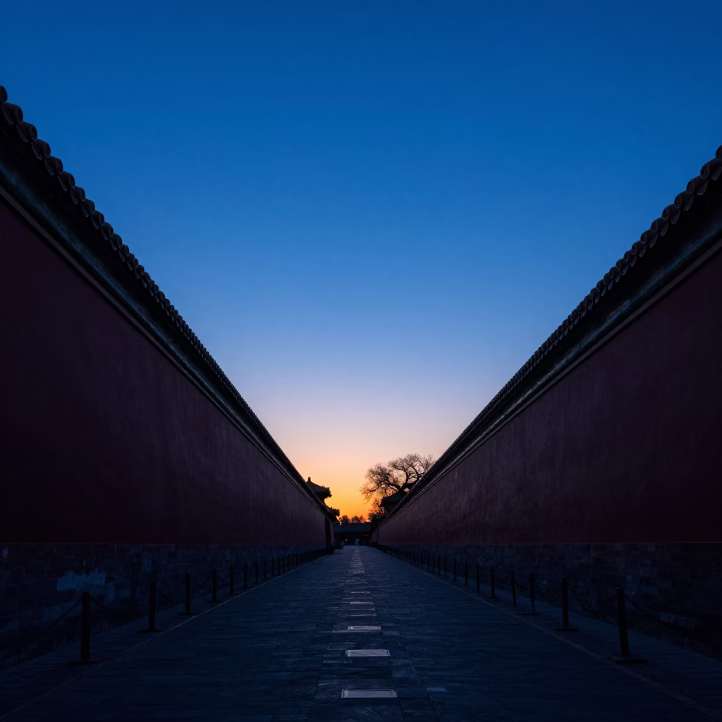 Beijing Dawn Light at The Still Hours Before Dawn Light in in Beijing, China