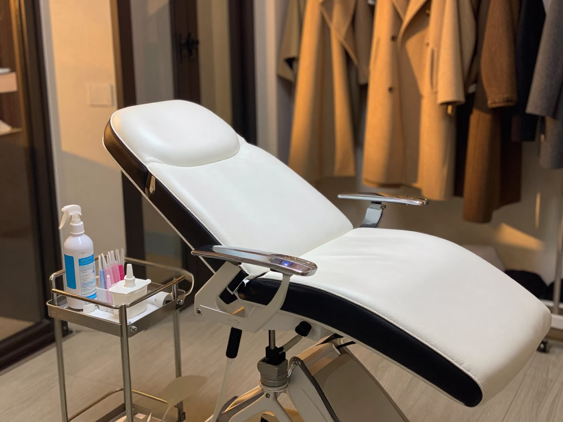Beijing Nail Studio Pedicure Bench Golden Hour in inside a nail studio in Beijing