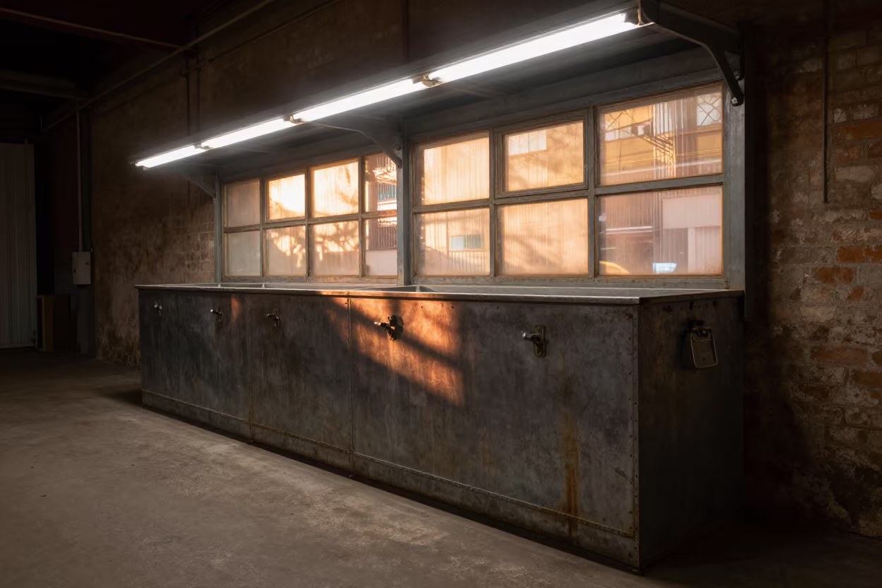 Beirut Cross-Dock Lock Bin Copper Light in inside a cross-dock lane near Beirut