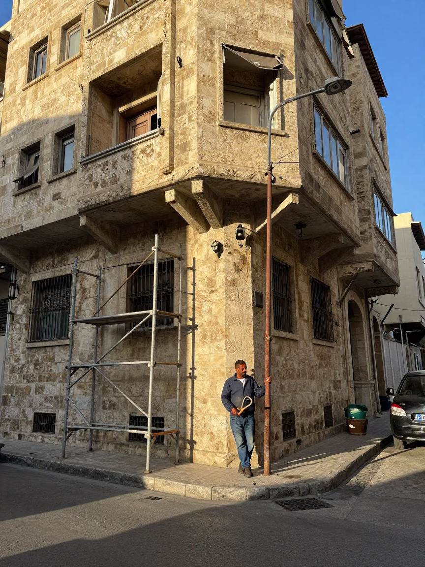 Beirut Lebanon Early Afternoon Street Scene with Claw Hammer and Turkish Coffee in in Beirut, Lebanon