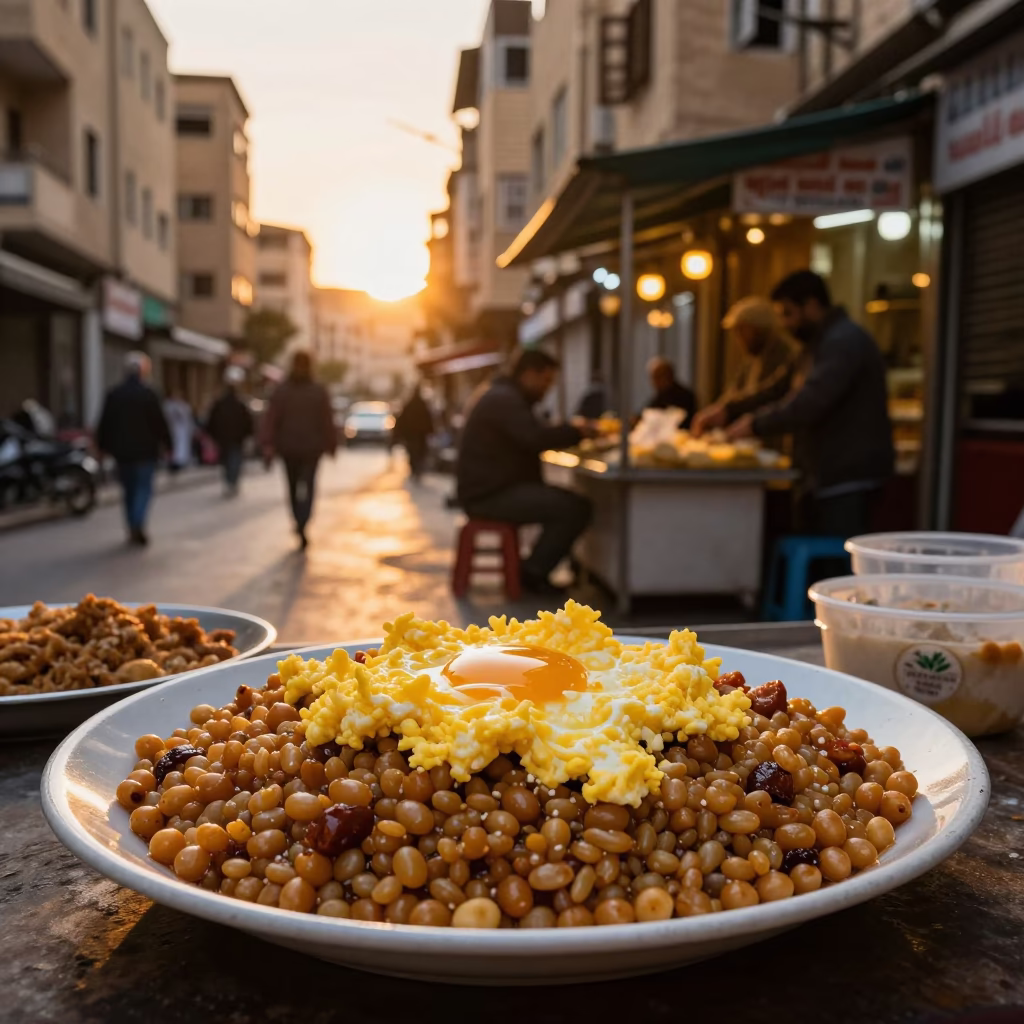 Beirut Lebanon honeyed evening street scene with traditional food and daily life in in Beirut, Lebanon