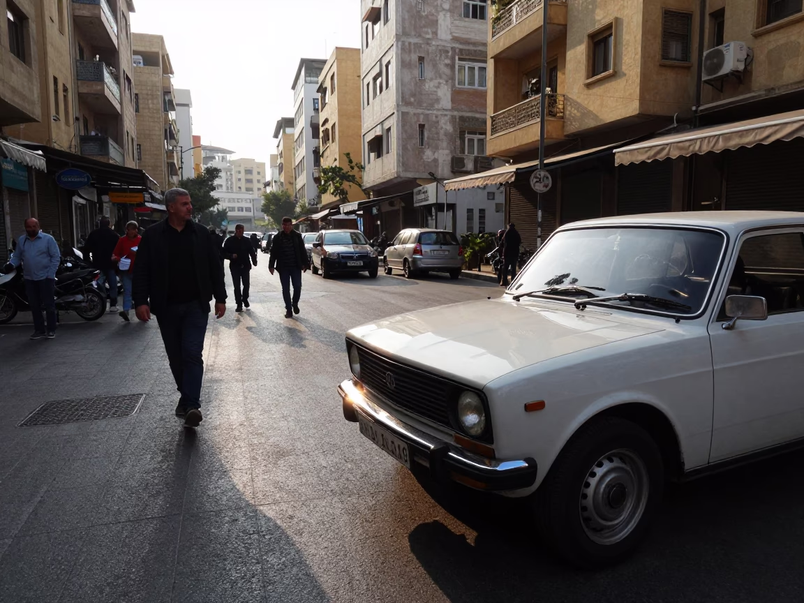 Beirut Market Activity at The Late Morning Light in in Beirut, Lebanon