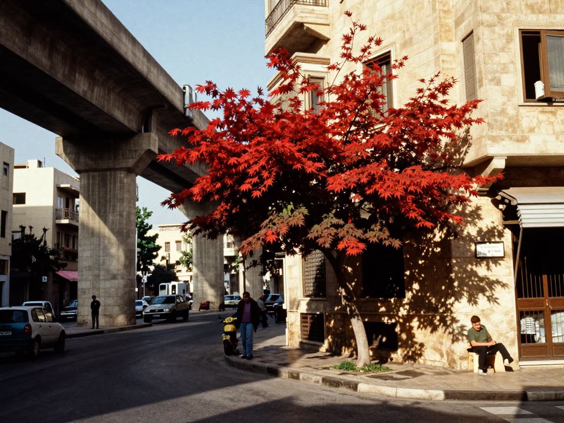 Beirut Street Scene at The Early Afternoon Light in in Beirut, Lebanon