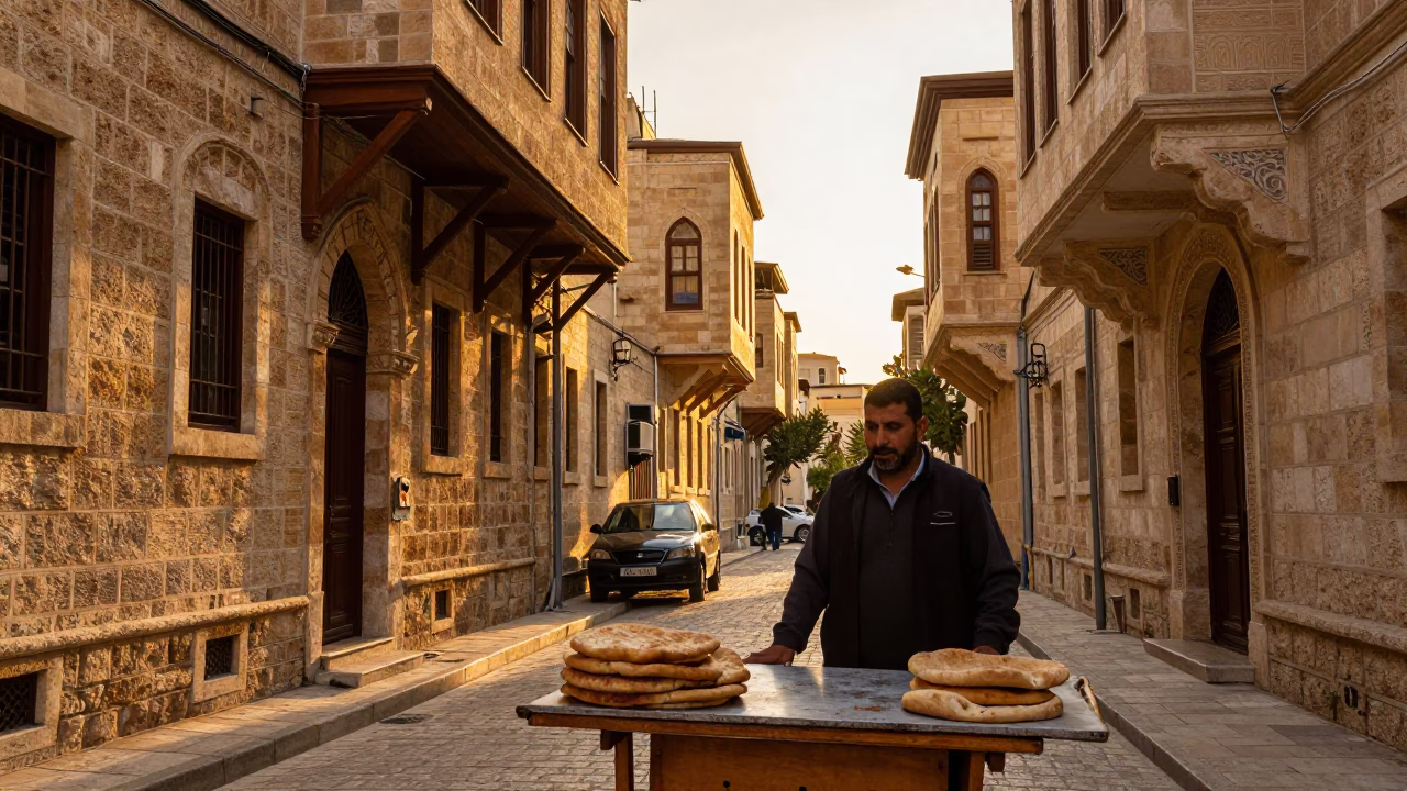 Beirut Sunset Street Scene with Ottoman Architecture and Local Life in in Beirut, Lebanon