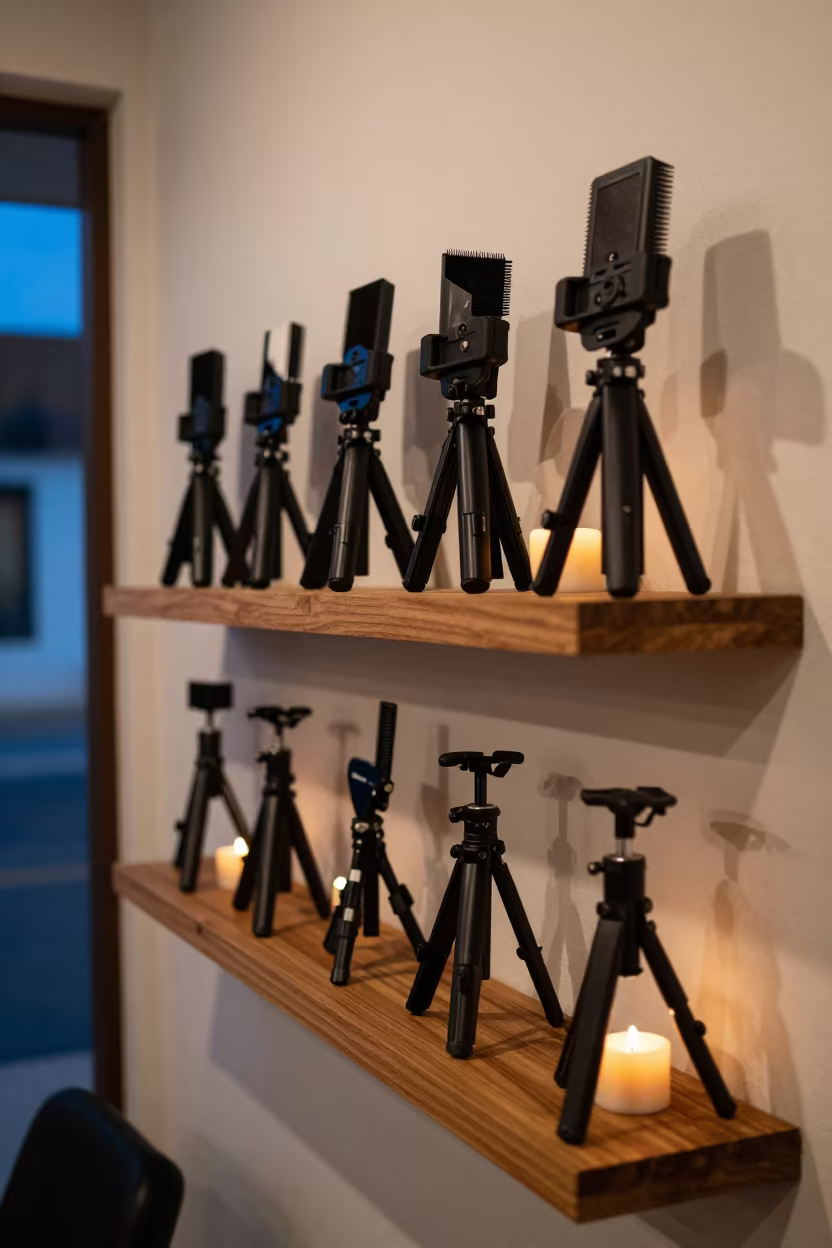Belem Salon Shelf Tripod Candlelight Evening in inside a salon row in Belem