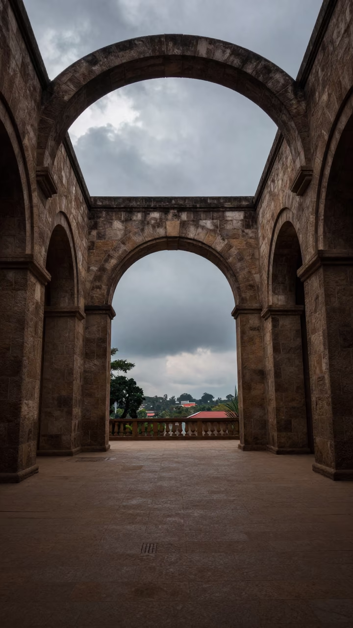 Benin City Atrium Vestibule Morning Light in inside a vaulted atrium near Benin City
