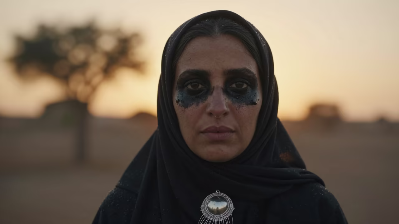 Berber Woman Silver Brooch Sunset Portrait in near Ilorin