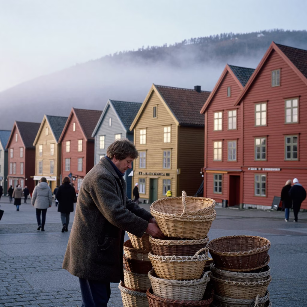 Bergen Morning Light at The Early Morning Light in in Bergen, Norway
