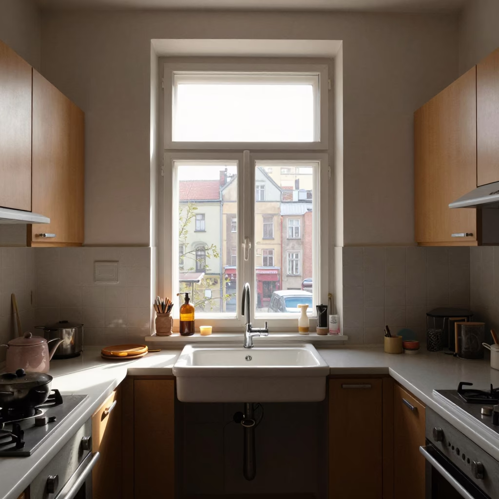 Berlin Apartment Interior at Clear Late-afternoon Light in in Berlin, Germany