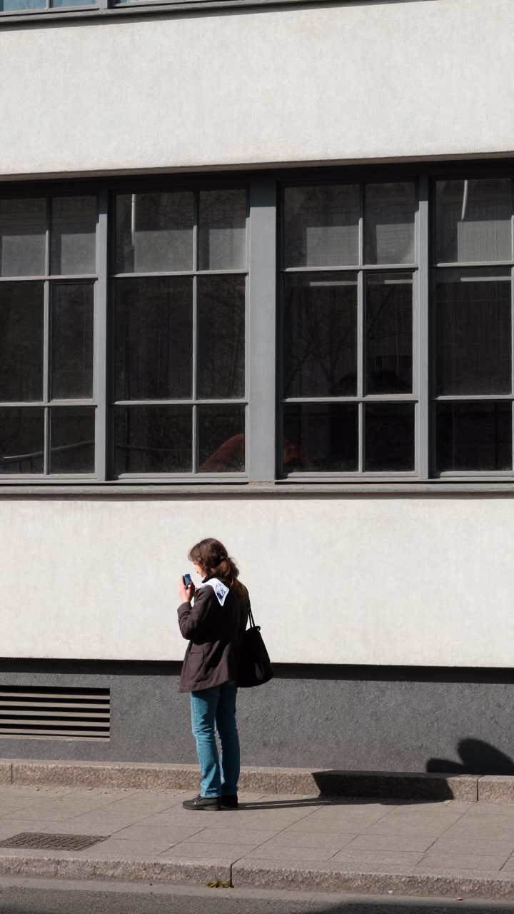 Berlin Bauhaus Architecture Noon Light Handkerchief Street Photography 1980s in in Berlin, Germany