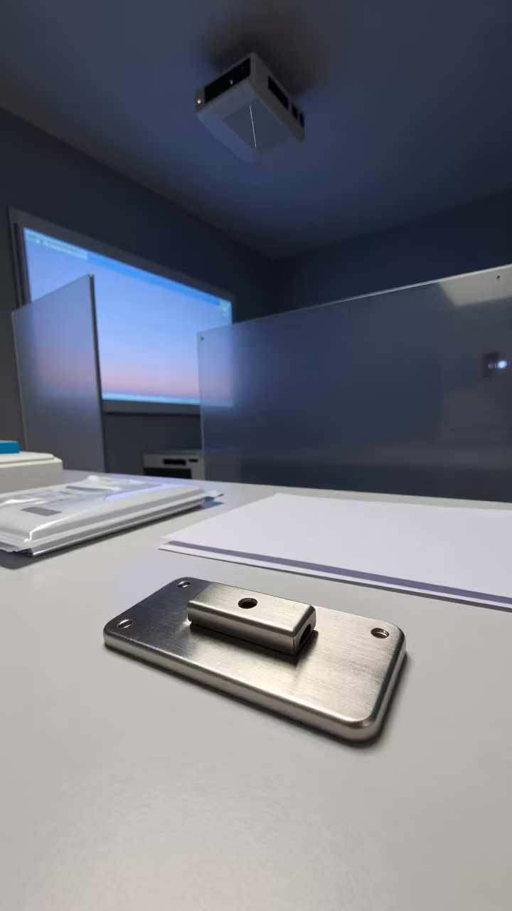 Berlin Clinic Privacy Screen Latch Kit Before Dawn in inside an imaging suite in Charlottenburg, Berlin
