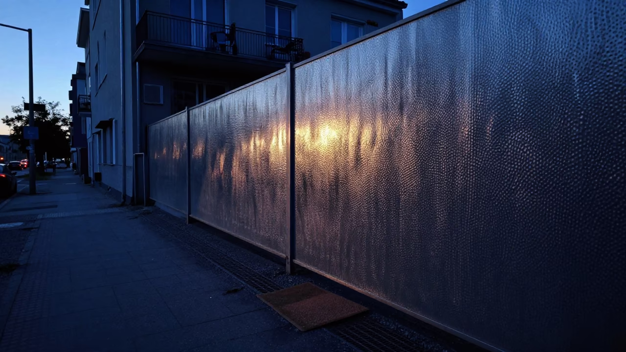 Berlin Dawn Street Scene with Hammered Metal and Wall Shelf in in Berlin, Germany
