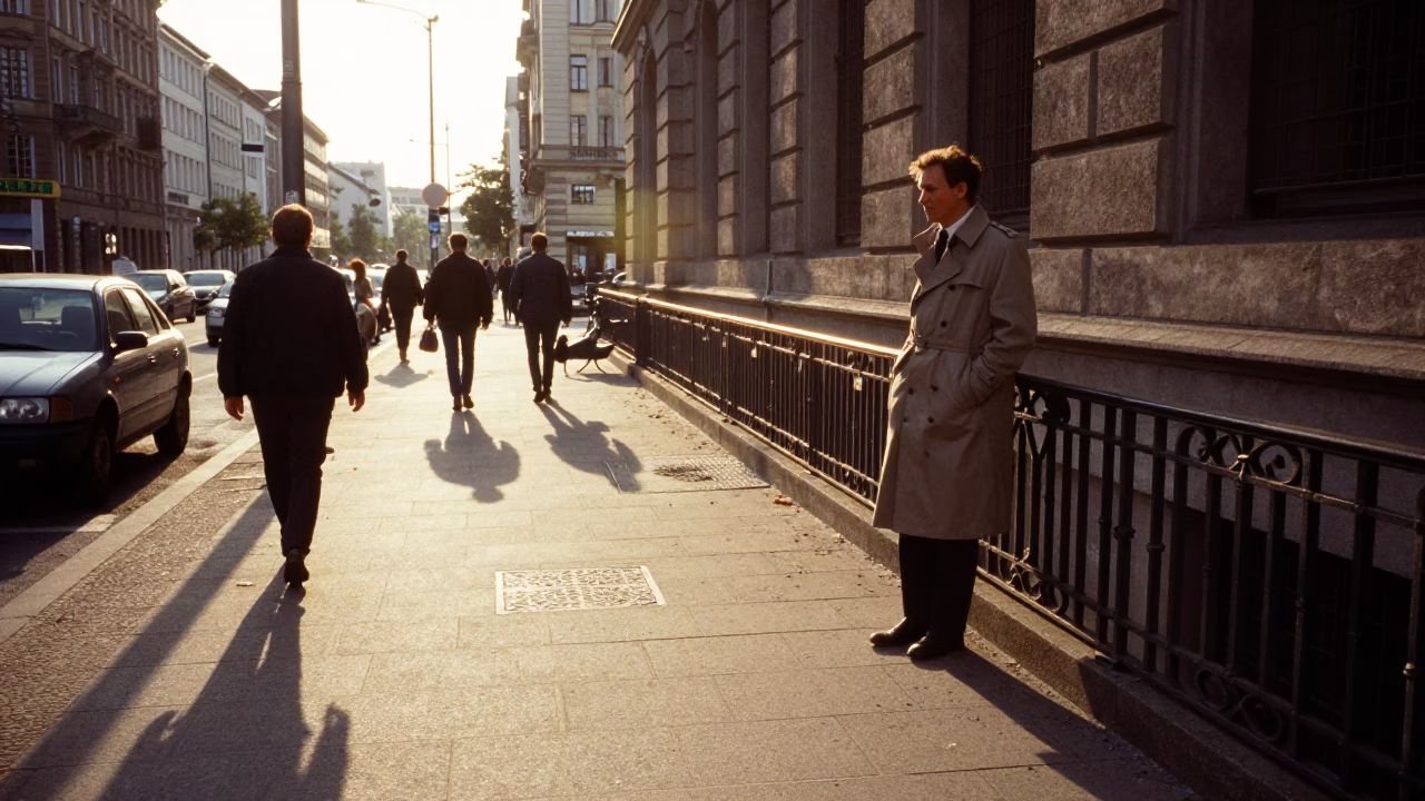 Berlin Street Scene at The Late Afternoon Light in in Berlin, Germany
