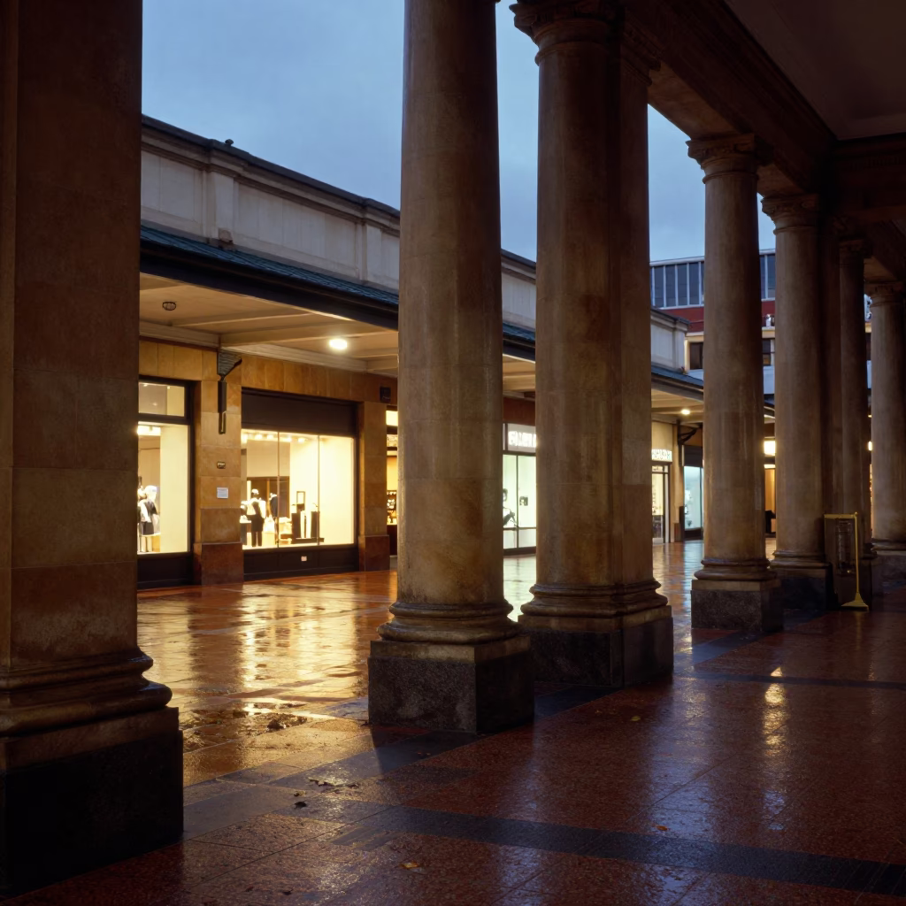 Between Columns in Perth at Blue Hour in in Perth, Western Australia, Australia