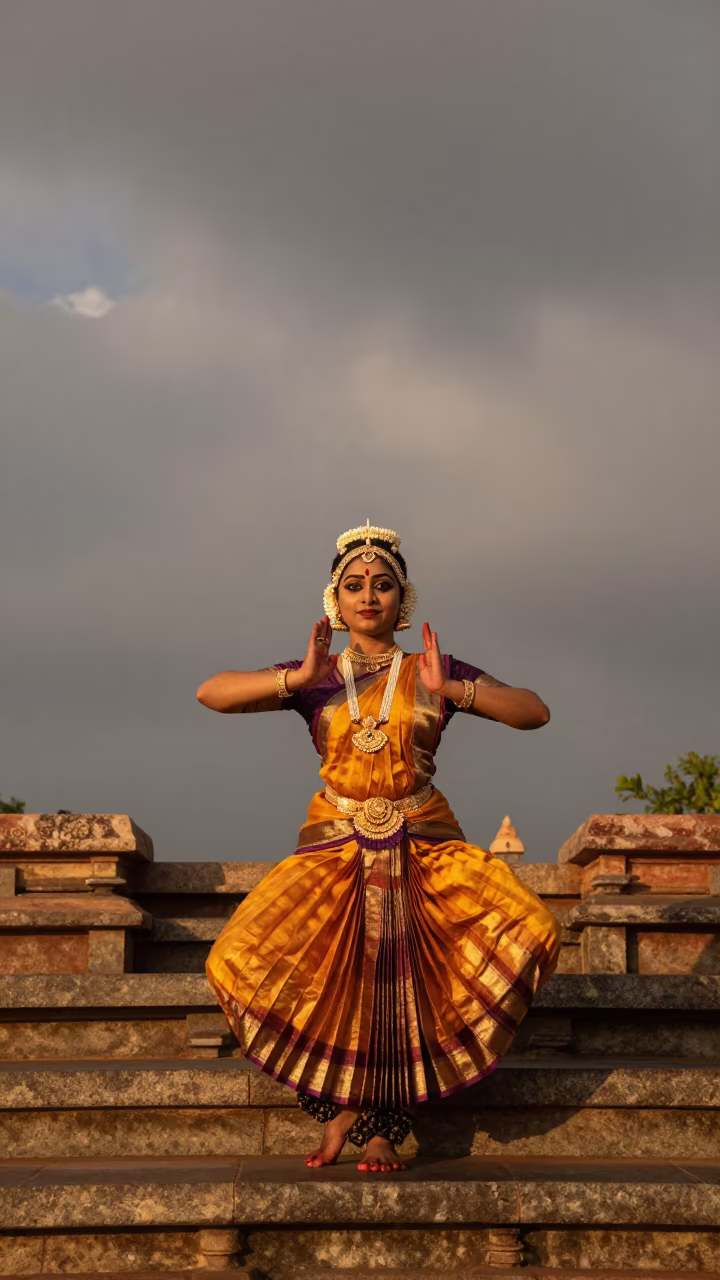 Bharatanatyam Dancer Aramandi Pose Sule Yangon in near Sule, Yangon