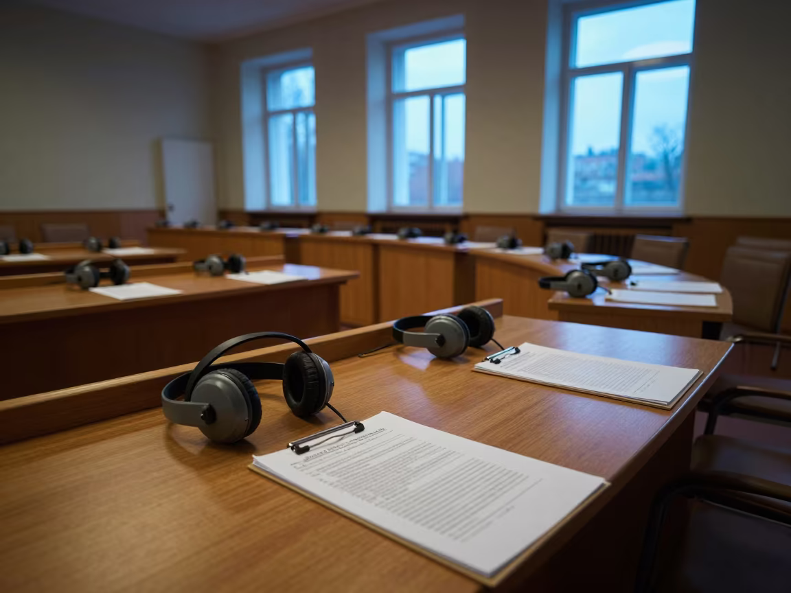 Bialystok Council Campaign Office Dawn Setup in inside a council chamber in Białystok