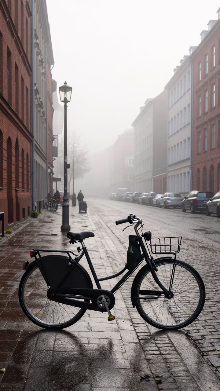 Bicycle at Dawn Light in Berlin in in Berlin, Germany