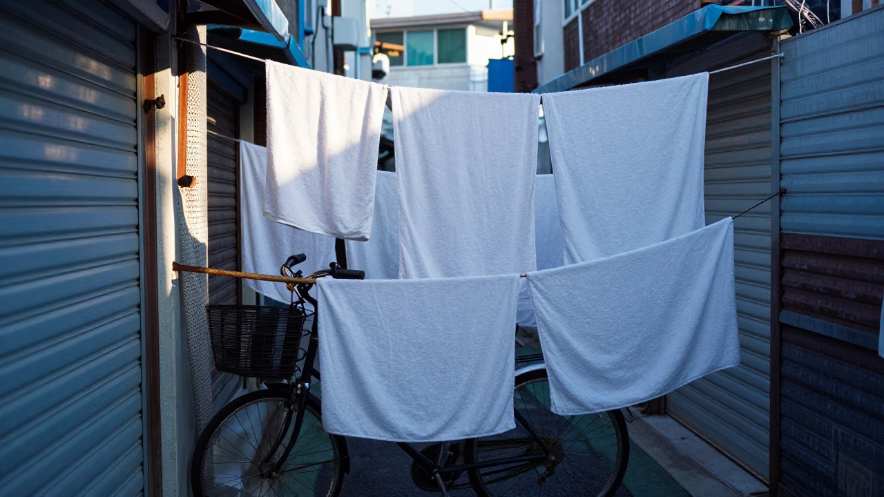 Bicycle at Early Morning Light in Busan in in Busan, South Korea
