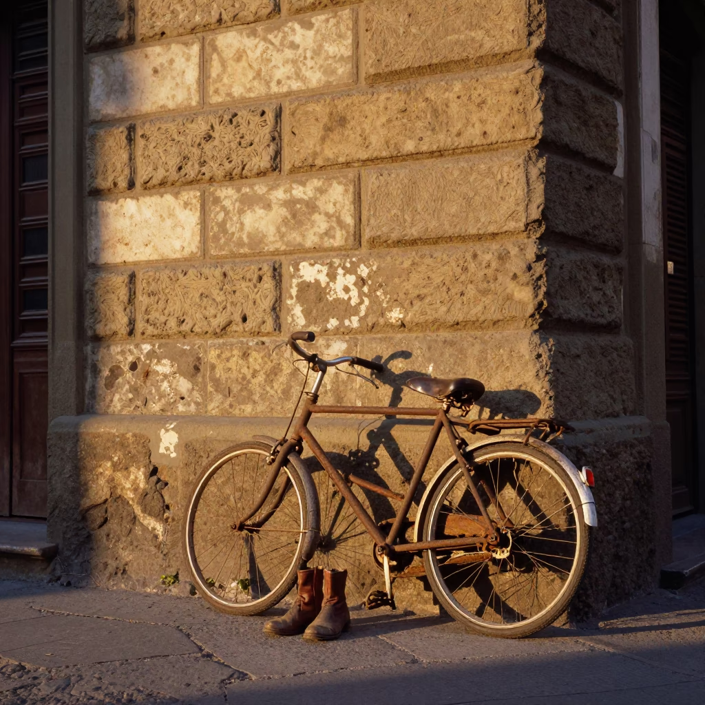 Bicycle at Golden Hour in in Florence, Italy