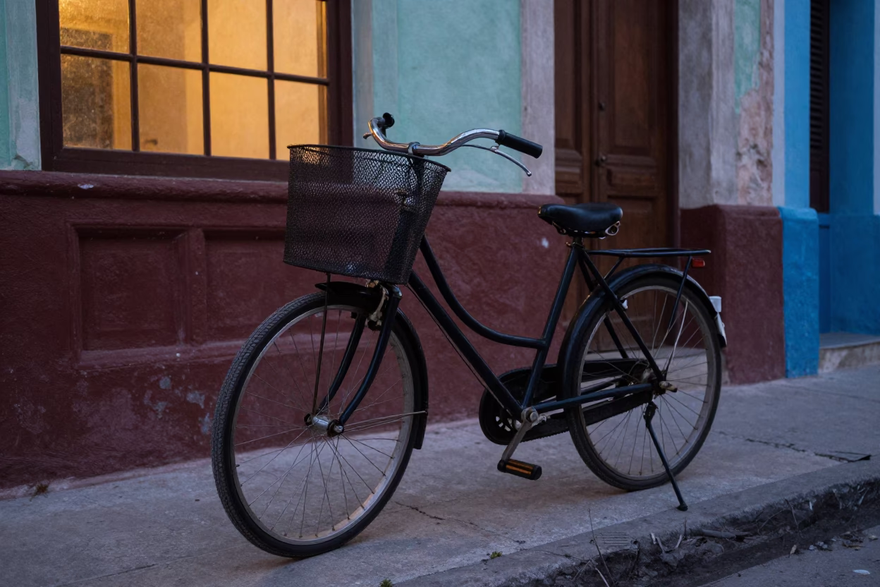 Bicycle Basket in Havana in in Havana, Cuba