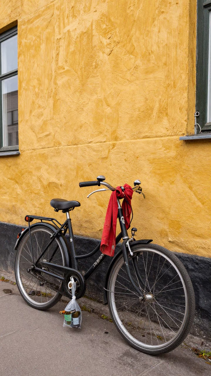 Bicycle in Copenhagen at Midday Light in in Copenhagen, Denmark