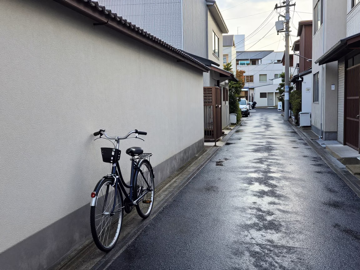Bicycle in Fukuoka at Noon Light in in Fukuoka, Japan