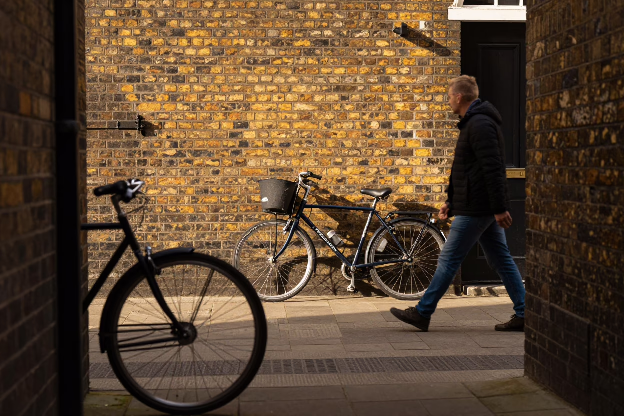 Bicycle in London at Late Afternoon Light in in London, United Kingdom