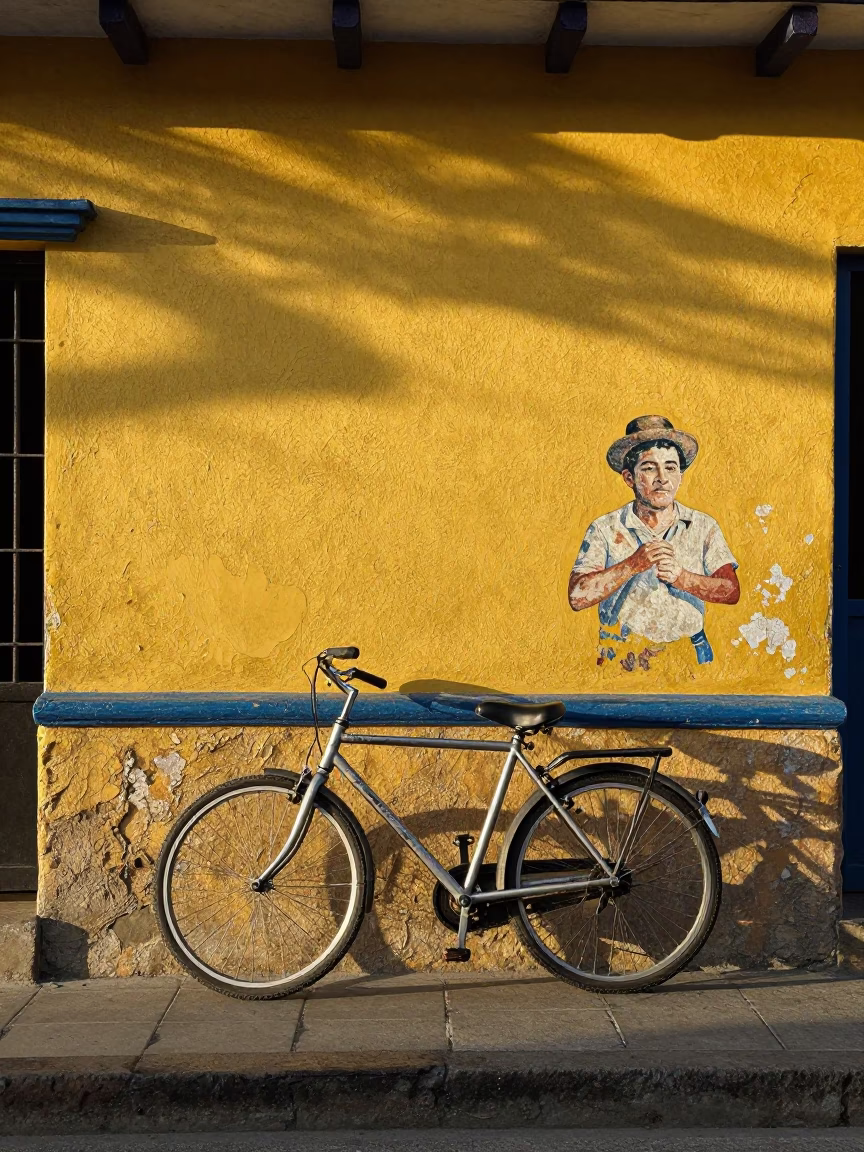 Bicycle in Medellin at The Early Afternoon Light in in Medellin, Colombia