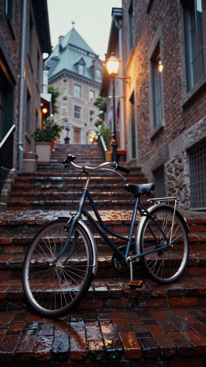 Bicycle in Quebec City in in Quebec City, Quebec, Canada