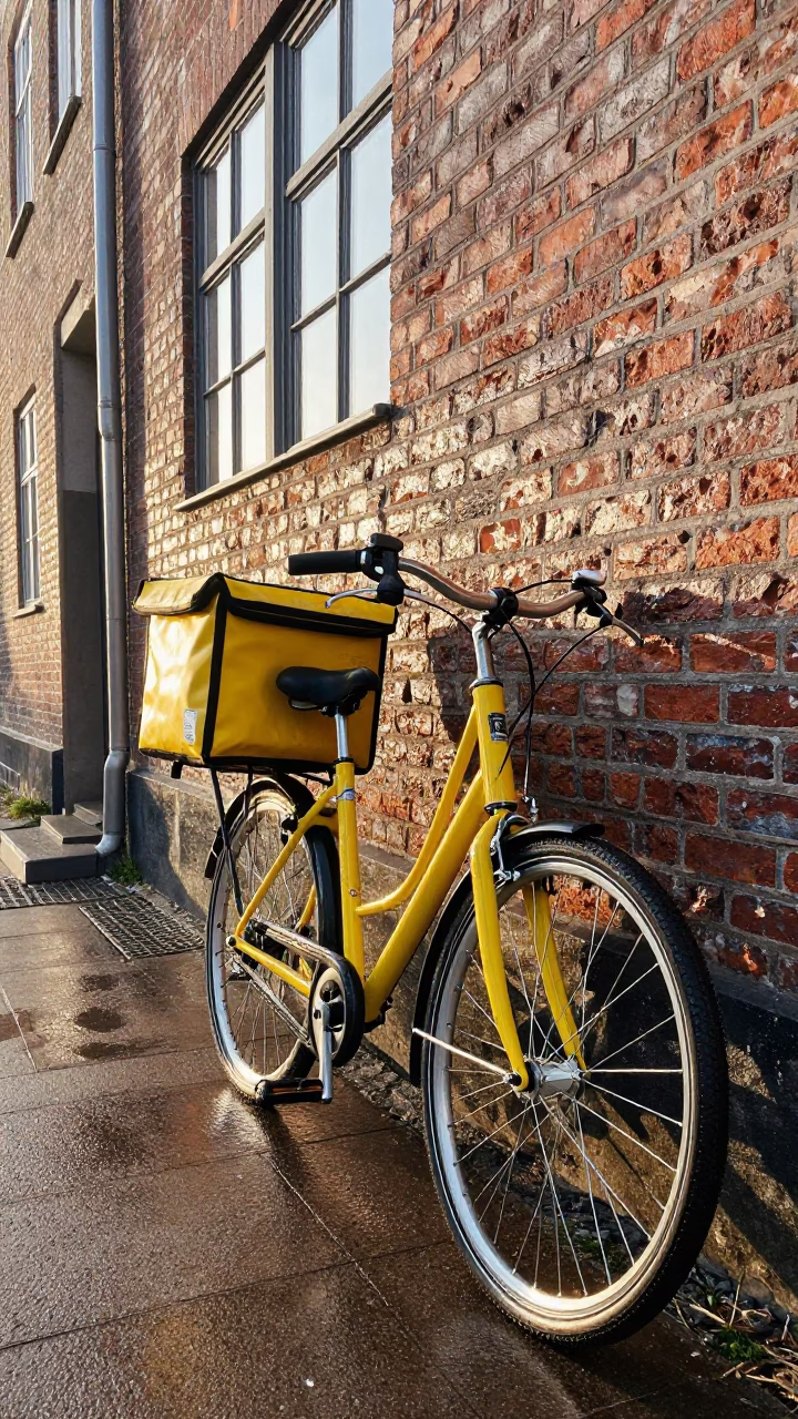 Bicycle just after sunrise in Copenhagen in in Copenhagen, Denmark