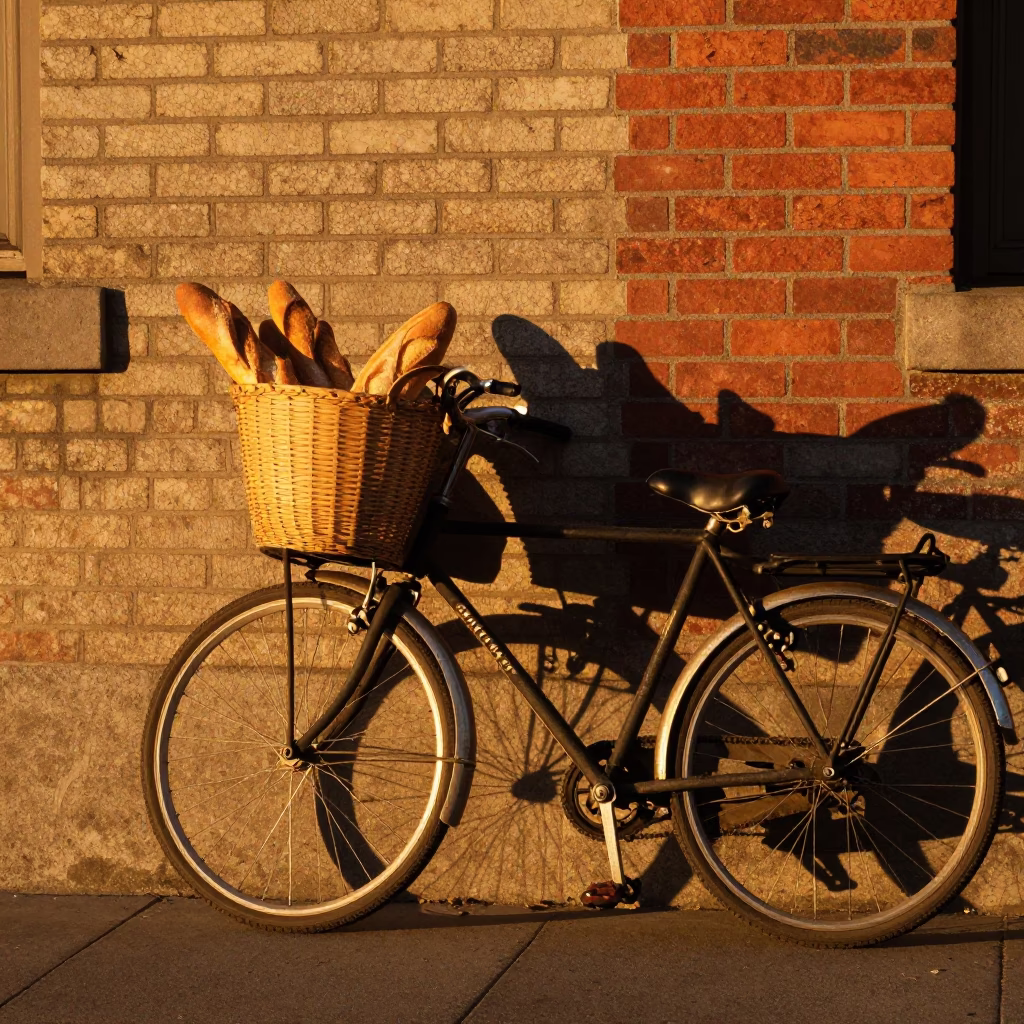 Bicycle Laden in San Francisco at Honeyed Evening Light in in San Francisco, California, United States
