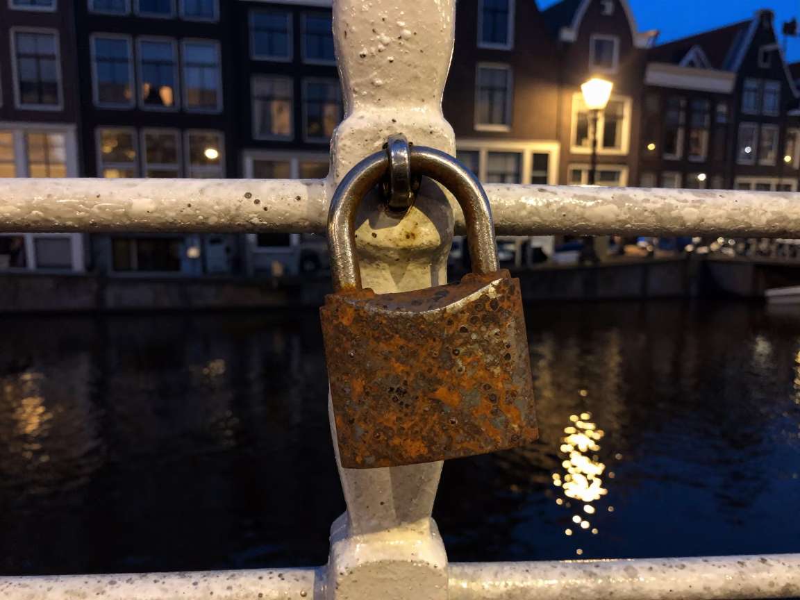 Bicycle Lock in Amsterdam in in Amsterdam, Netherlands