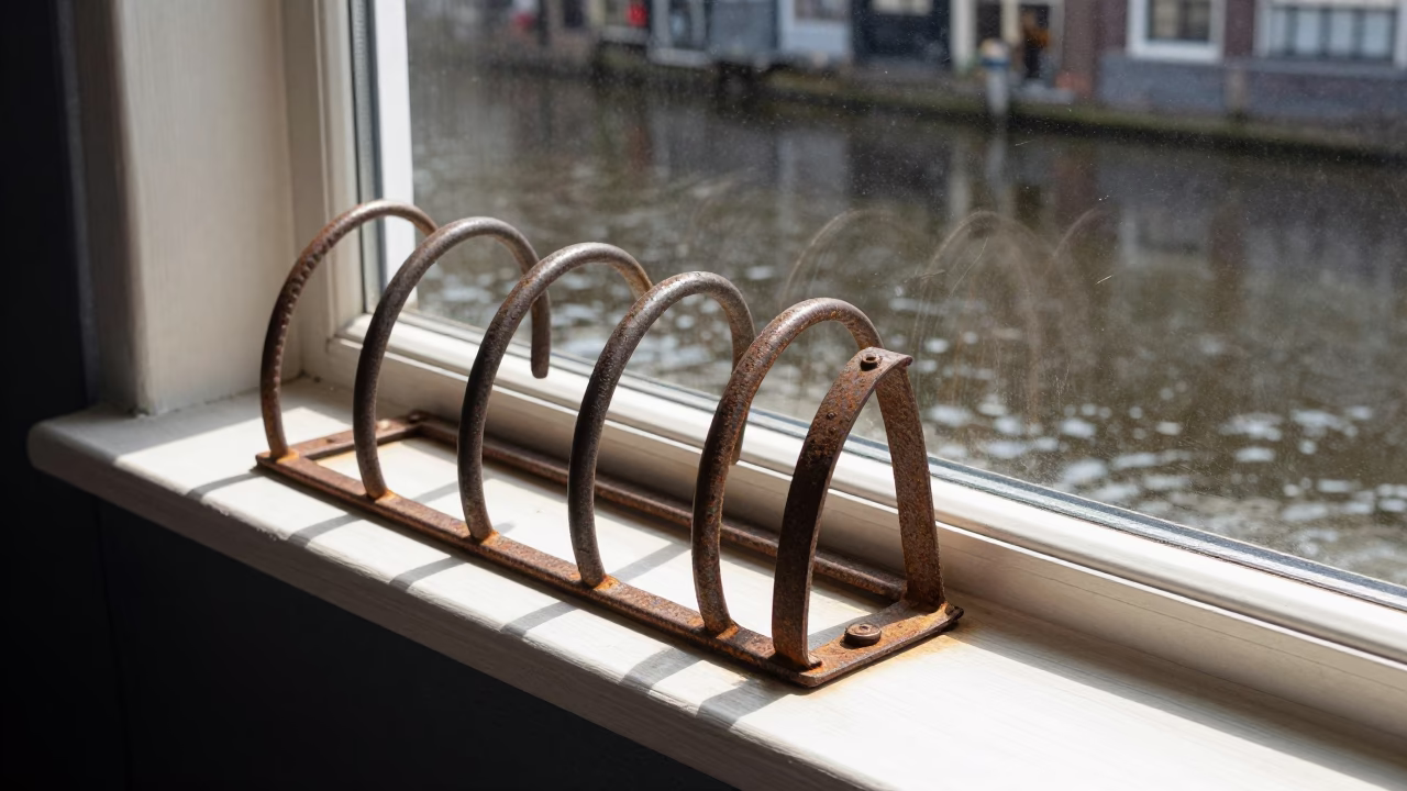 Bicycle Rack in Amsterdam in in Amsterdam, Netherlands
