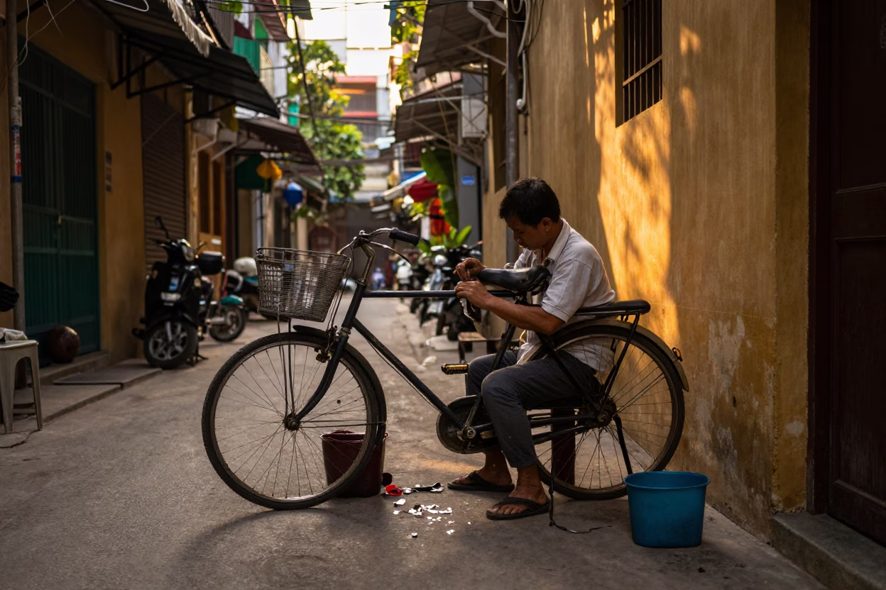 Bicycle Repair in Hanoi in in Hanoi, Vietnam