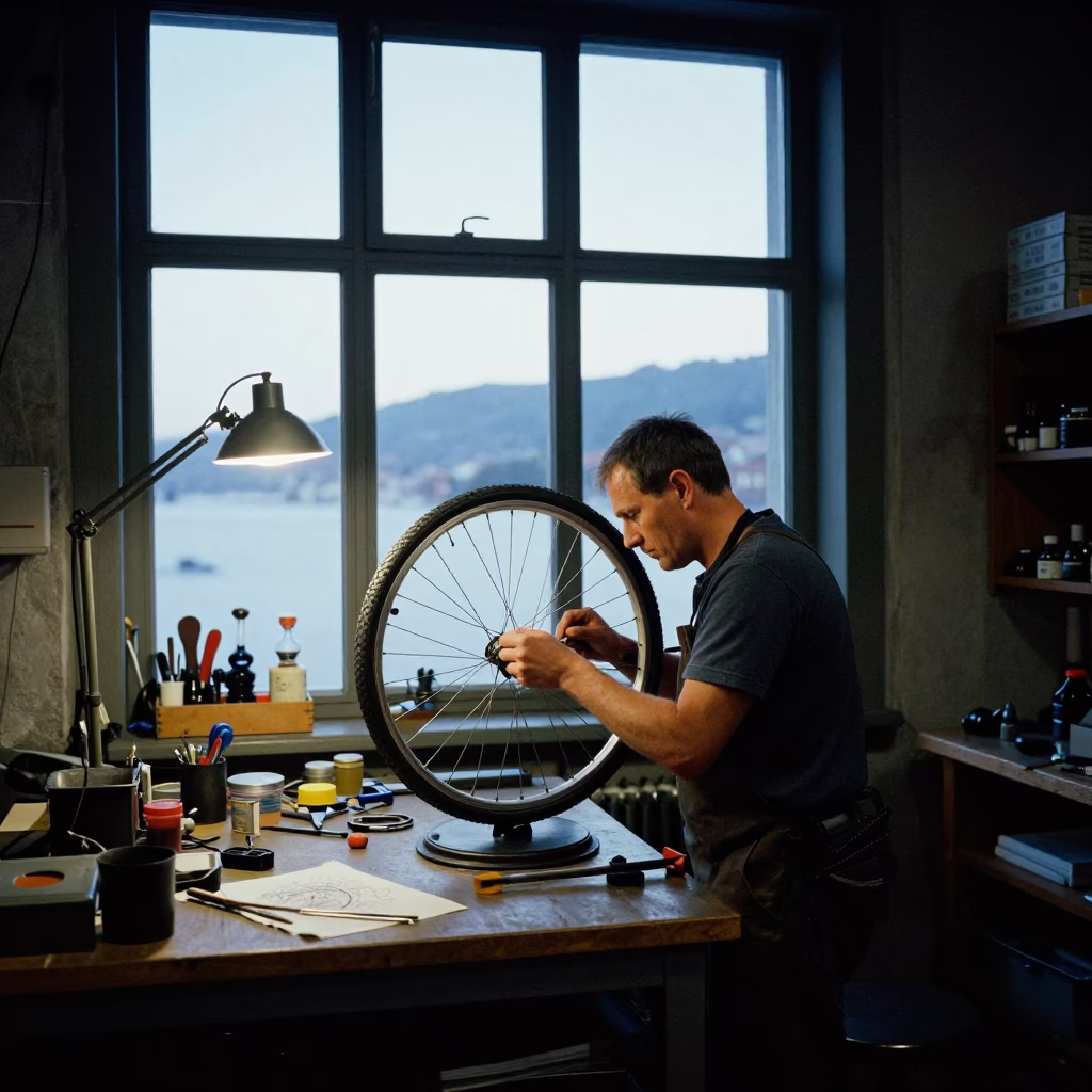 Bicycle Wheel in Bergen in in Bergen, Norway