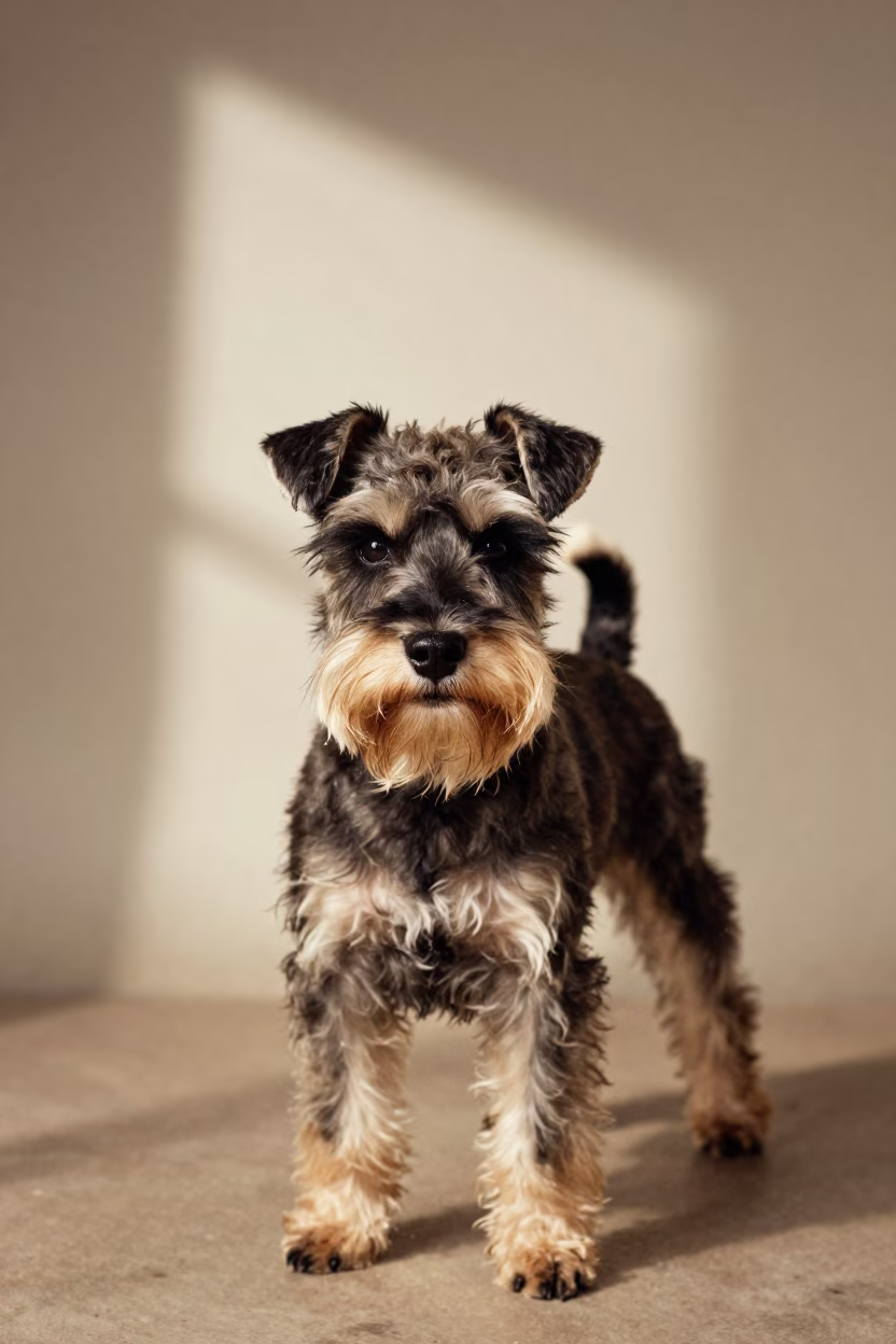 Biewer Terrier Portrait in Kaduna Studio Light in in a quiet portrait studio with a plain backdrop and eye-level framing in Kaduna