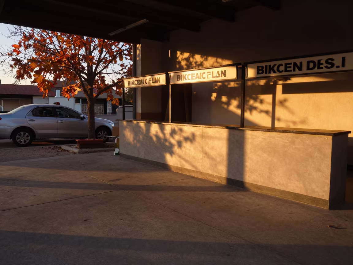 Bike Repair Tag Rail Before Dusk in Ensenada in inside a stockroom behind the sales floor near Ensenada