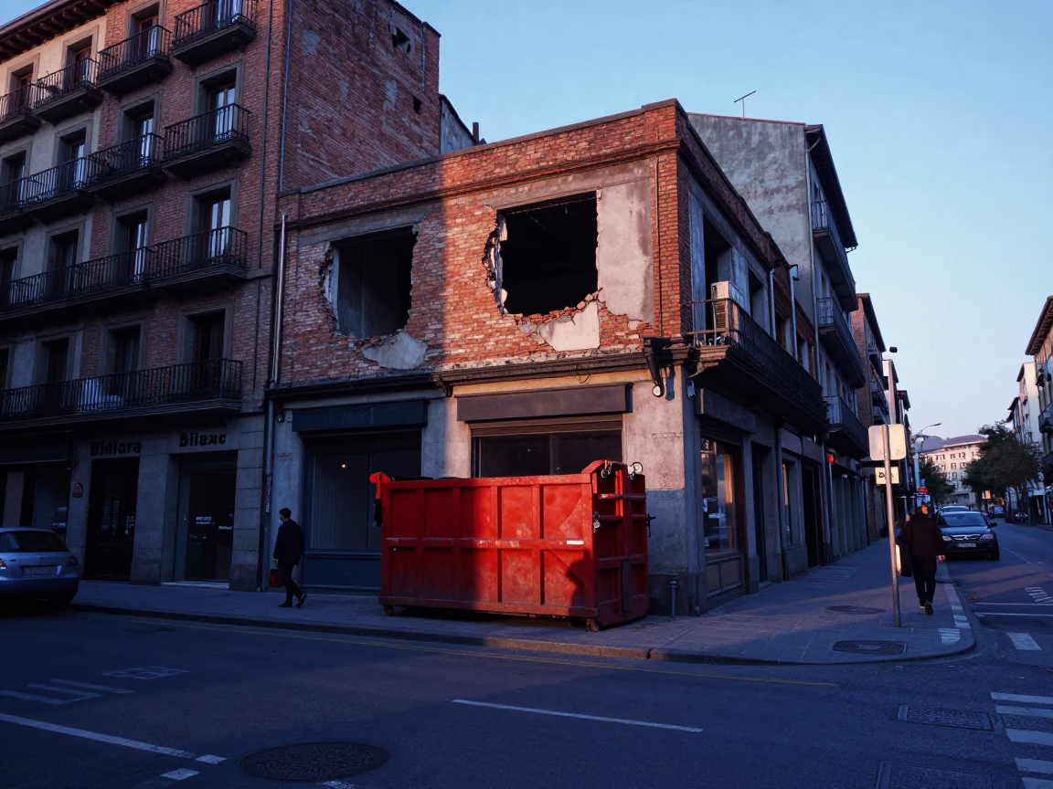 Bilbao Light Dawn at First Light Of Dawn in in Bilbao, Spain