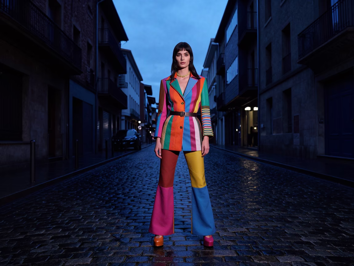 Bilbao Portrait Predawn at The Predawn Darkness Light in in Bilbao, Spain