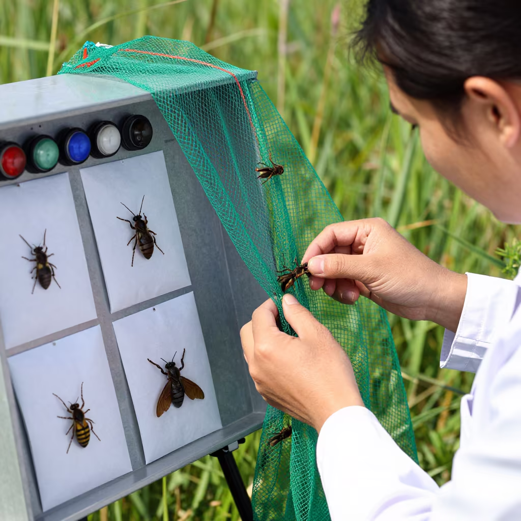 Biologist Netting Insects at Taldyqorğan Marsh Edge in in Taldyqorğan