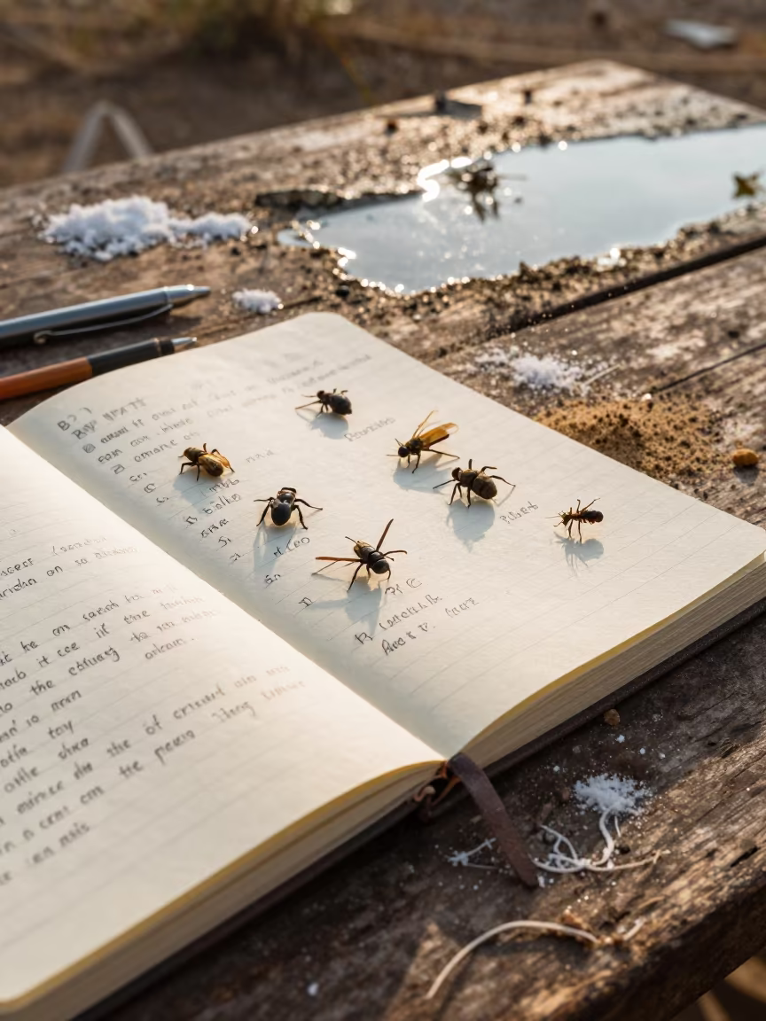 Biology Notebook and Tagged Insects in Rajkot in in Rajkot