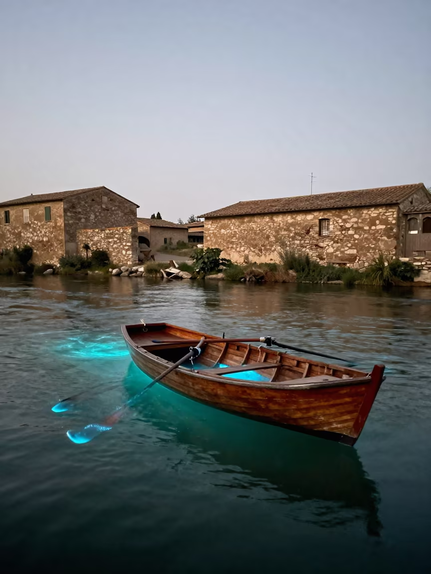 Bioluminescent Algae Wake in Tuscan Midday in in Tuscany