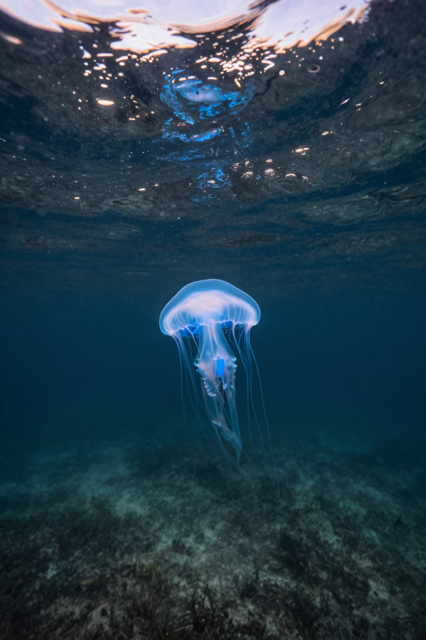 Bioluminescent Jellyfish Mombasa Rainy Season in near Mombasa