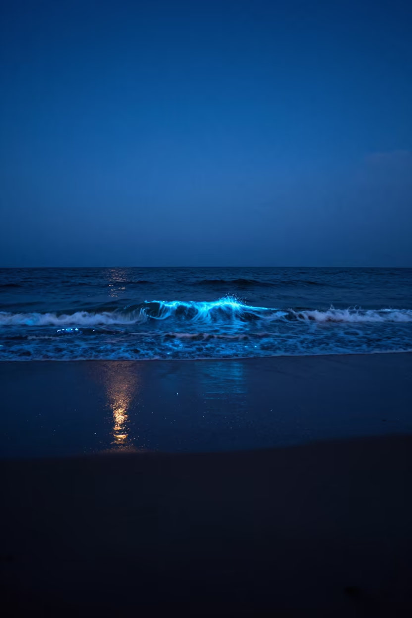 Bioluminescent Plankton Waves at Darajani Market Zanzibar in near Darajani Market, Zanzibar City