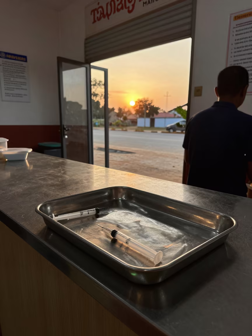 Bird Formula Syringe Tray Near Window in inside an adoption room near Taunggyi
