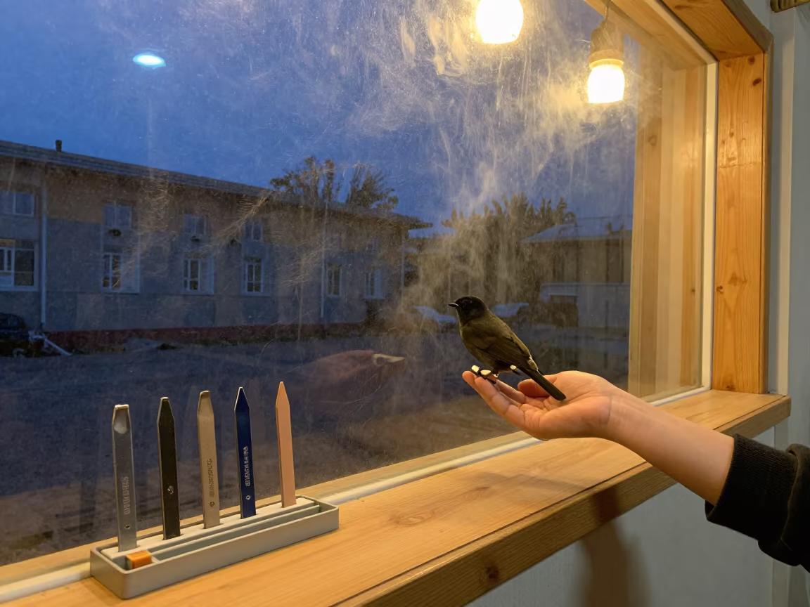 Bird Nail File Kit Care Session in inside an adoption room near Aktobe