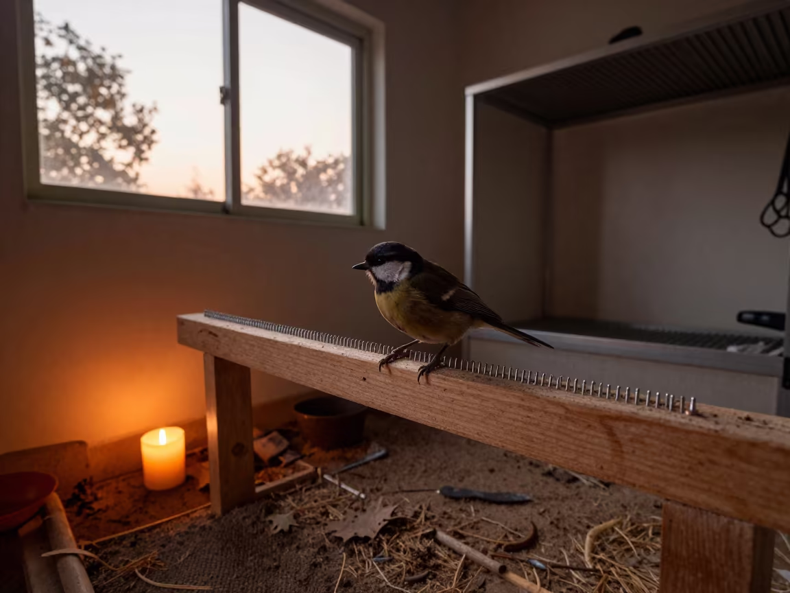 Bird Nail File Perch Kit in Autumn Grooming Bay in inside a grooming bay in Dehradun